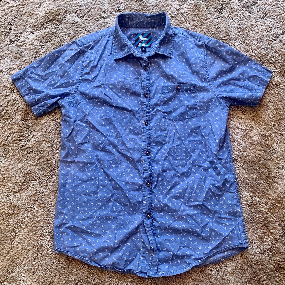 Modern Amusement Short Sleeve Button Down Shirt